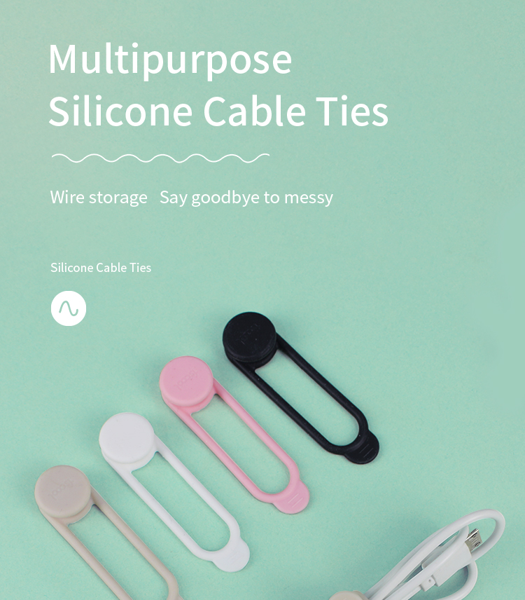 Eco-friendly Flexible Reusable Tie Wrap Silicone Cable Holder Earphone Cord Organizer Wholesale(图1)