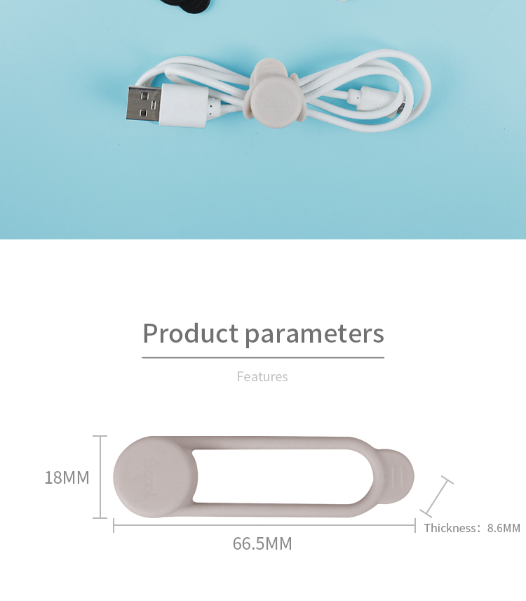Eco-friendly Flexible Reusable Tie Wrap Silicone Cable Holder Earphone Cord Organizer Wholesale(图8)