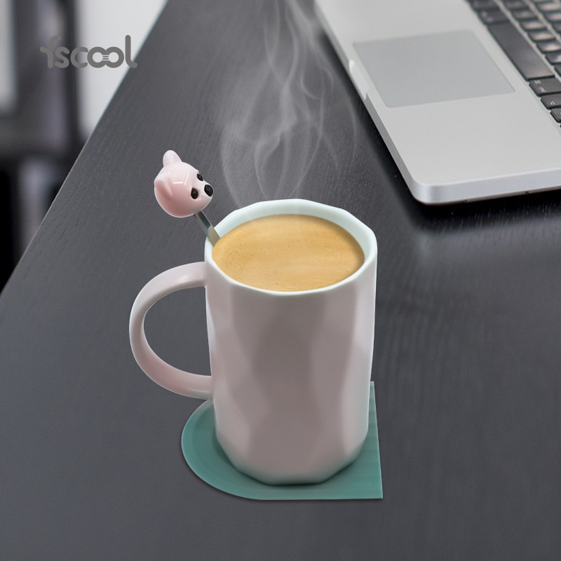 Anti slip Eco- Friendly Water Coaster Silicone Cup Mat Coffee Cup Silicone Coaster for Desktop